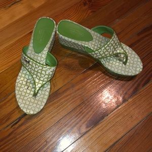 Coach Sandals Wedges 7 Green Felicia